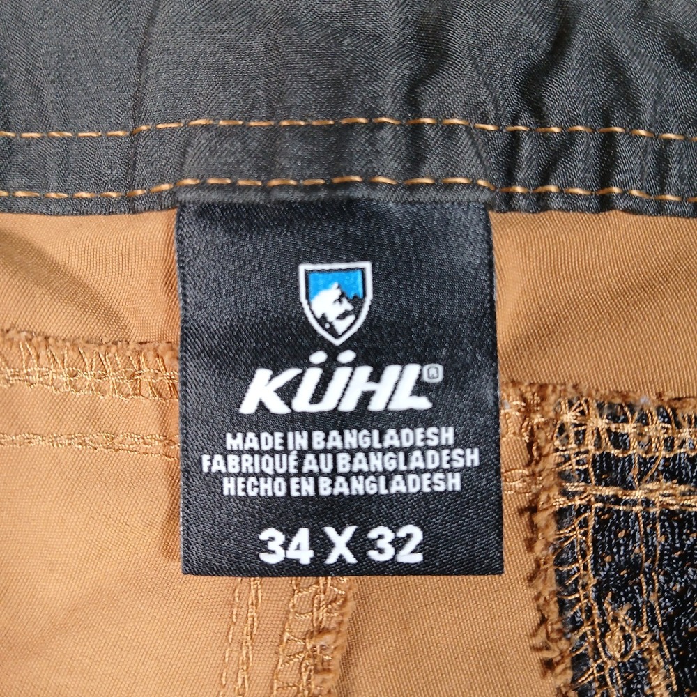 Kuhl Renegade Rock Pants Mens 34x32 Brown Tapered 2020s Nylon Hiking - Picture 3 of 10